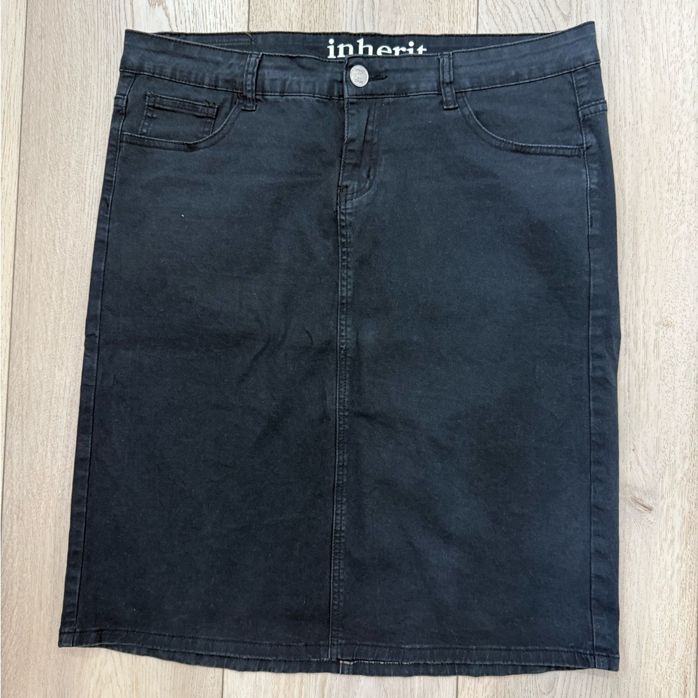 Navy Denim Skirt